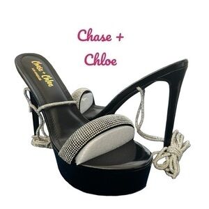 Chase and Chloe Alessia Rhinestone‎ Platform Sandal